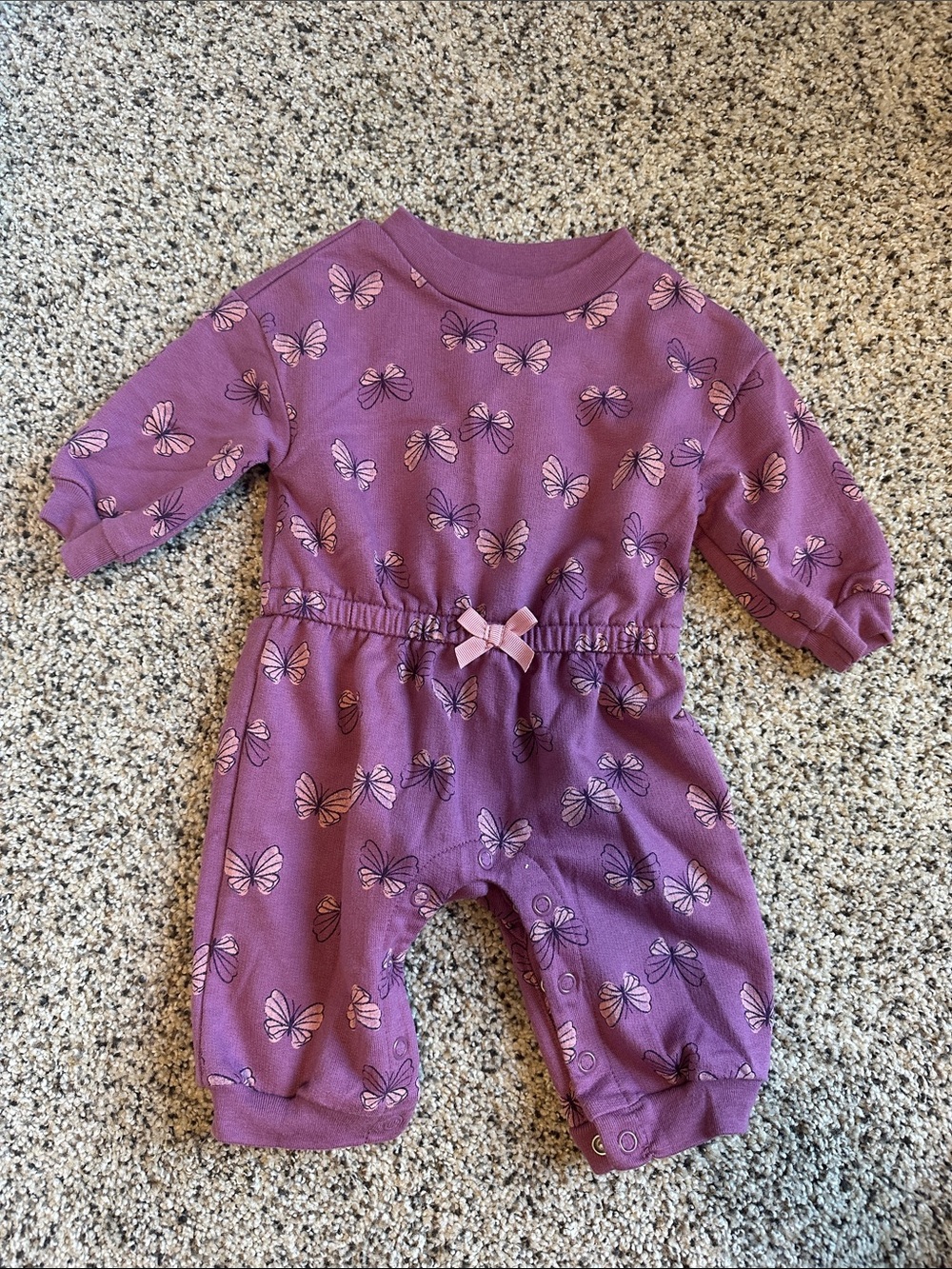 Carter's Purple Butterfly Footed One-Piece
